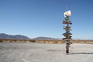 Desert Sign Post, Highway 62, Kalifornien