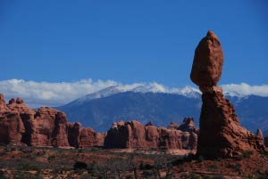 Balanced Rock, La Sal Mountains, Arches, Utah