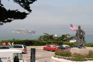 Alcatraz, Coit Tower, Telegraph Hill, San Francisco, Kalifornien