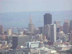 Financial District, City Hall, Transamerica Pyramid, Twin Peaks, San Francisco, Kalifornien