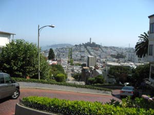 Lombard Street, Coit Tower, San Francisco, Kalifornien