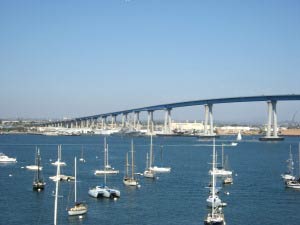 Coronado Bridge, Skyline, San Diego, Kalifornien