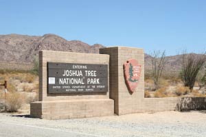 Parkeingang, Joshua Tree Nationalpark, Kalifornien