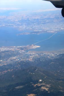 Lufthansa LH9052 Frankfurt San Francisco, San Rafael Bridge, Bay Area, Kalifornien