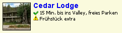 Hotelempfehlung Cedar Lodge