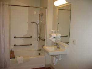 Badezimmer, Motel 6, Twentynine Palms, Kalifornien