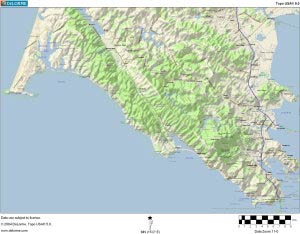 Landkarte, Point Reyes, Kalifornien